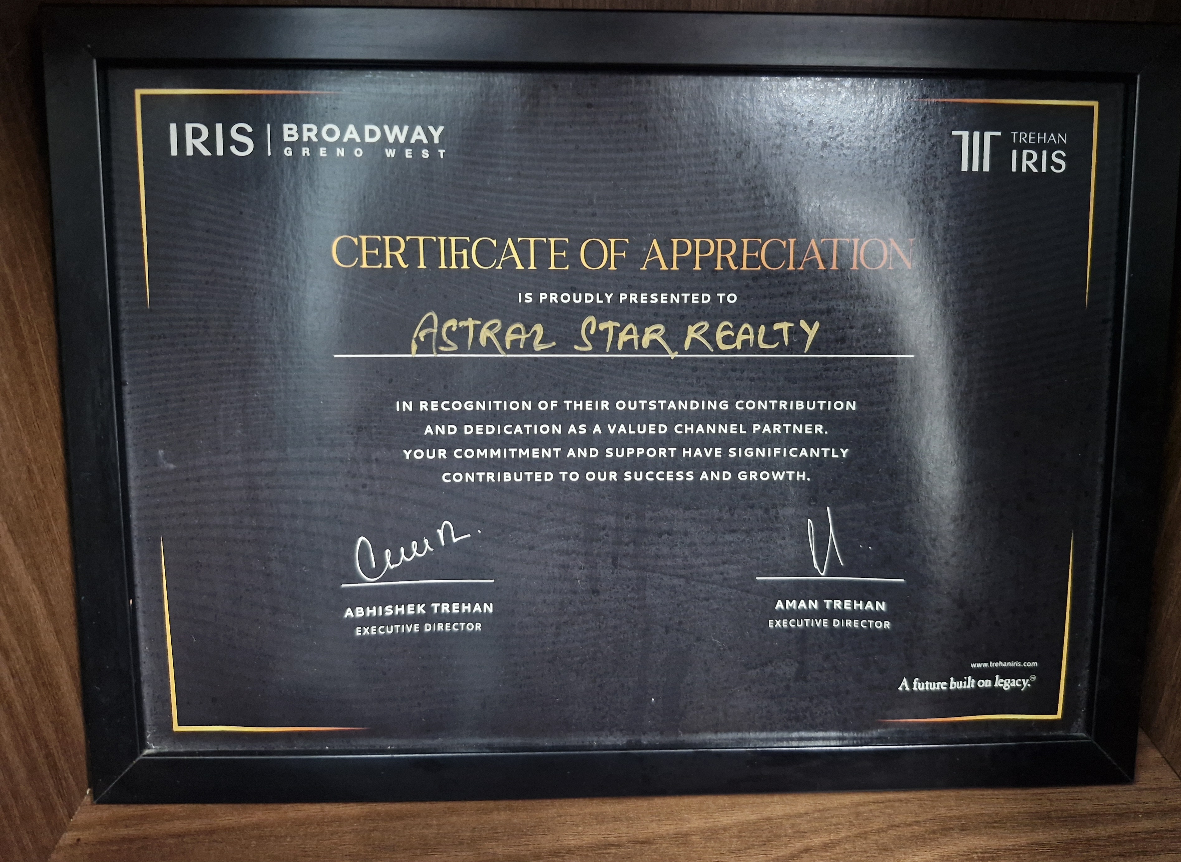 Certificate of Appreciation